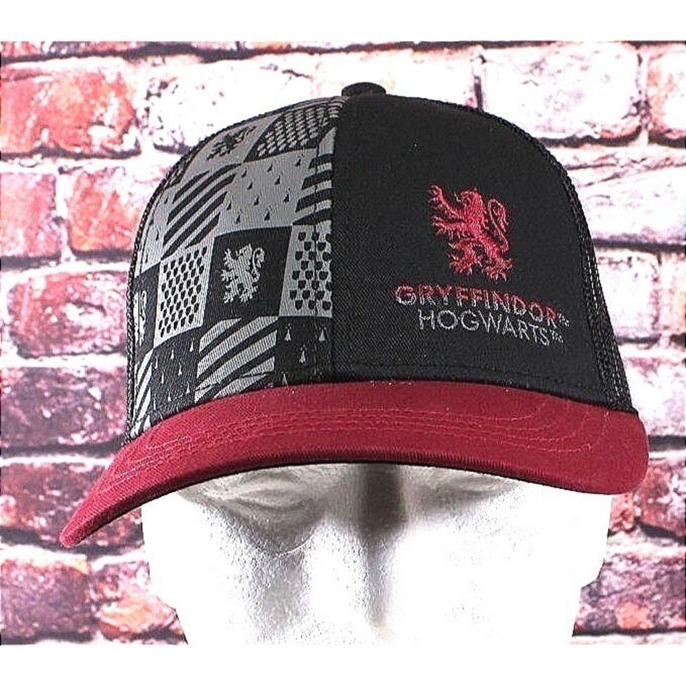 Harry Potter Gryffindor Hogwarts Adult Trucker Ponytail Hat Adjustable Mesh